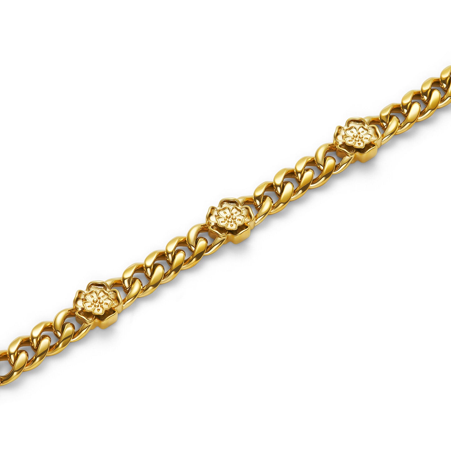 Olivia Burton Signature Tudor Rose Gold Plated Link Chain Bracelet