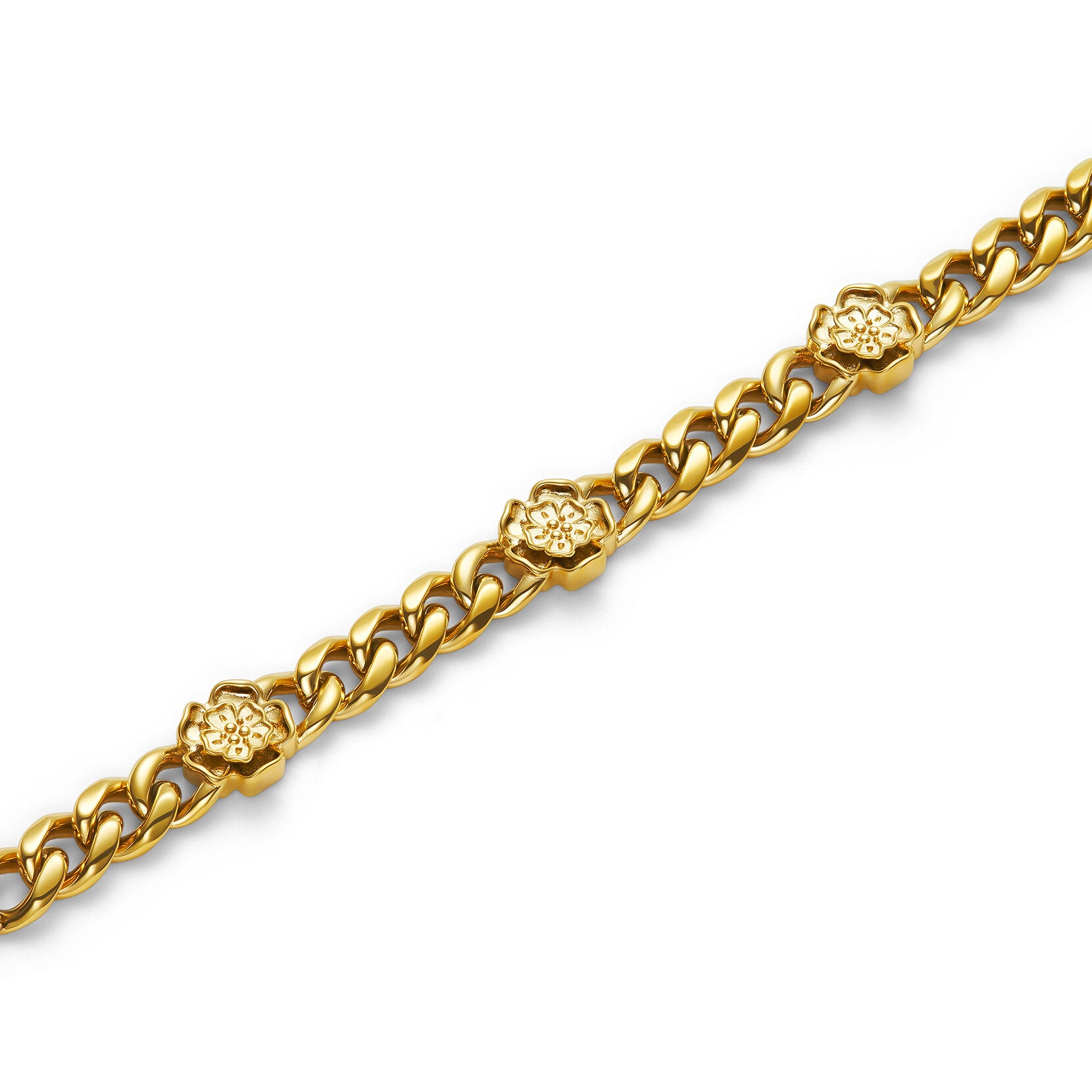 Olivia Burton Signature Tudor Rose Gold Plated Link Chain Bracelet