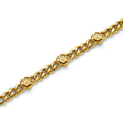 Olivia Burton Signature Tudor Rose Gold Plated Link Chain Bracelet