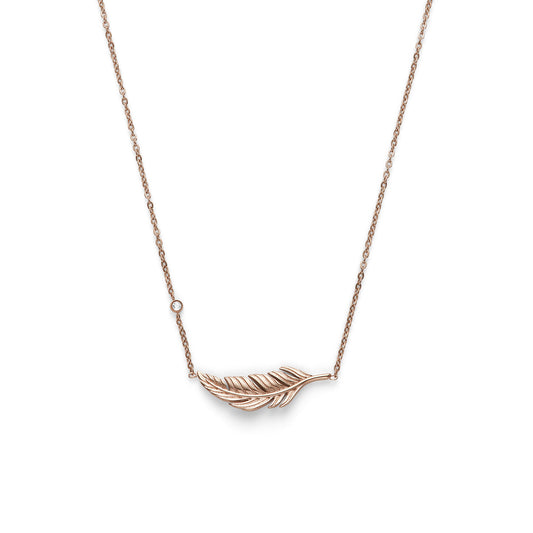 Olivia Burton Signature Feather Rose Gold Plated Necklace