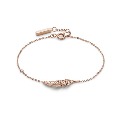 Olivia Burton Signature Feather Rose Gold Plated Bracelet