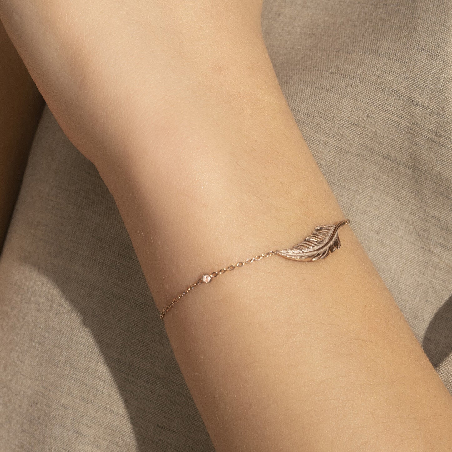 Olivia Burton Signature Feather Rose Gold Plated Bracelet