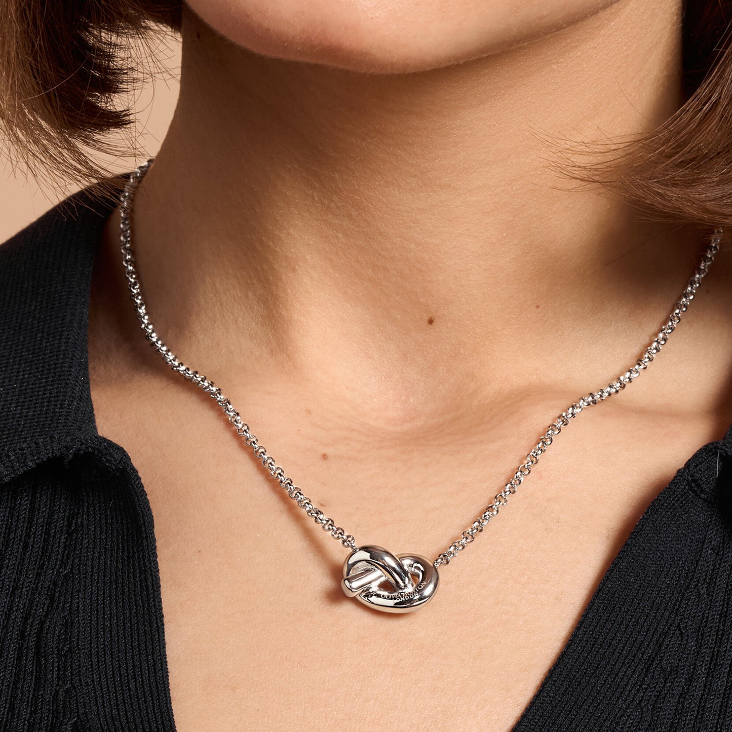 Olivia Burton Classic Lover's Knot Silver Tone Necklace