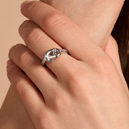 Olivia Burton Classic Lover's Knot Silver Tone Ring L