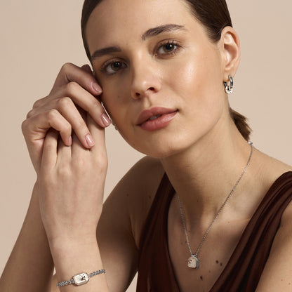 Olivia Burton Signature Shooting Star Ivory & Silver Tone Hoop Earrings
