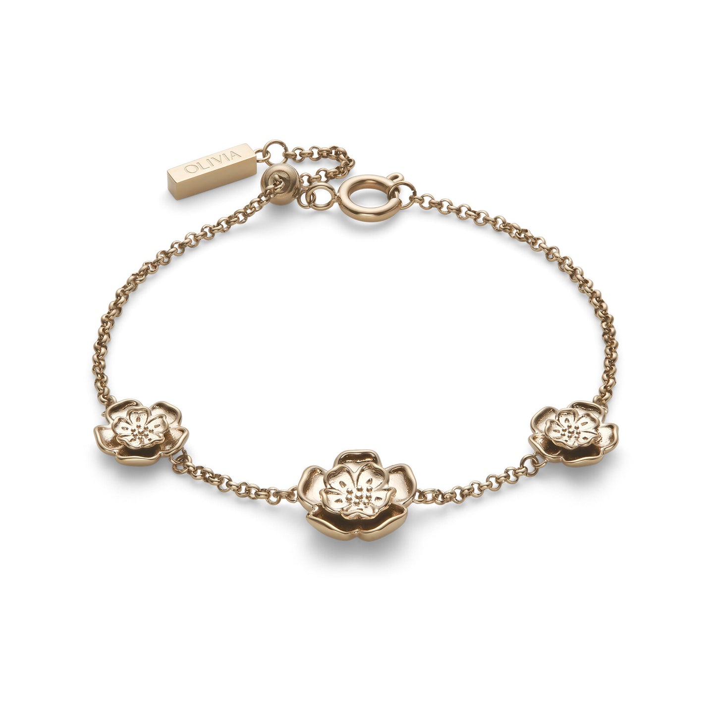 Olivia Burton Signature Tudor Rose Rose Gold Plated Bracelet
