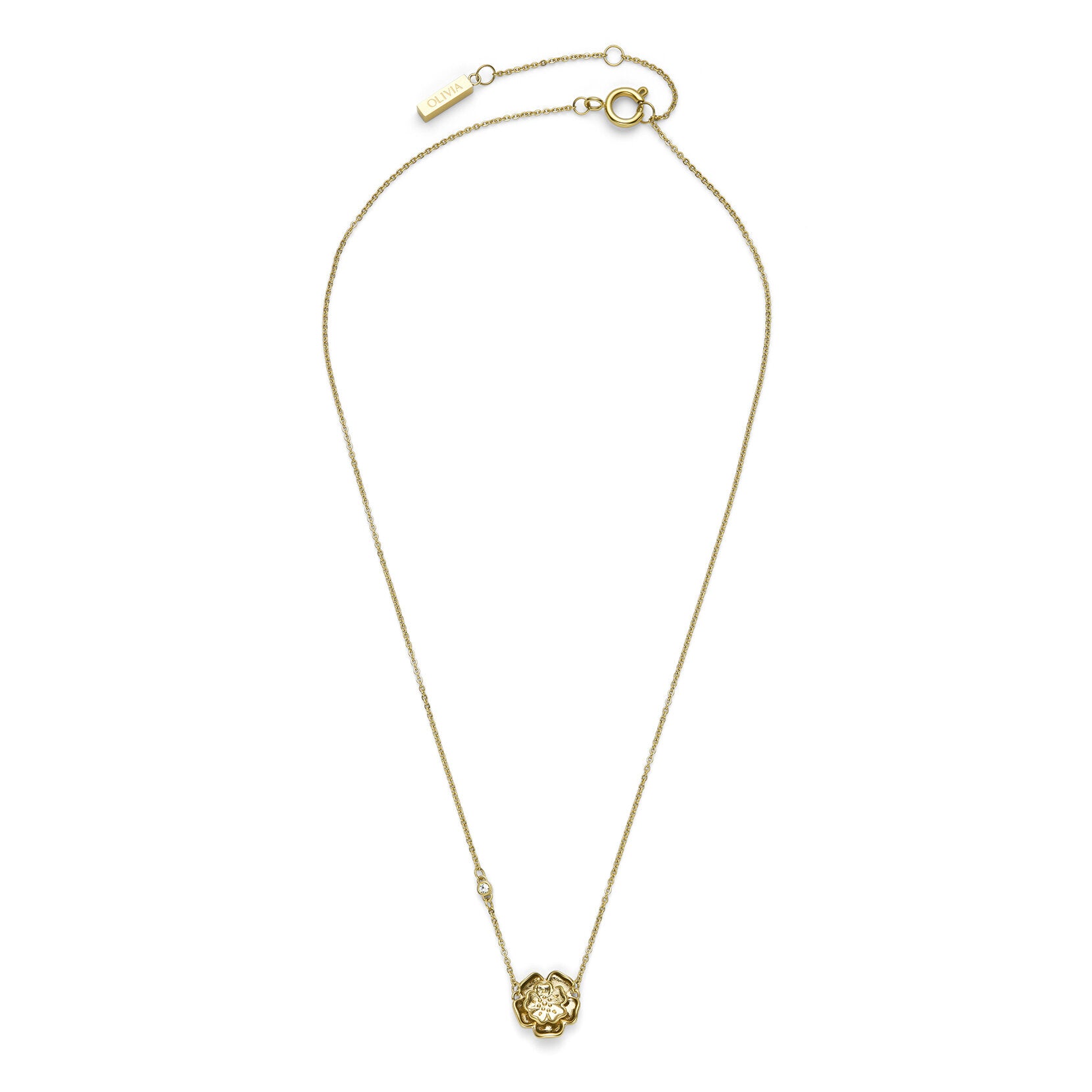 Olivia Burton Signature Tudor Rose Gold Plated Pendant Necklace