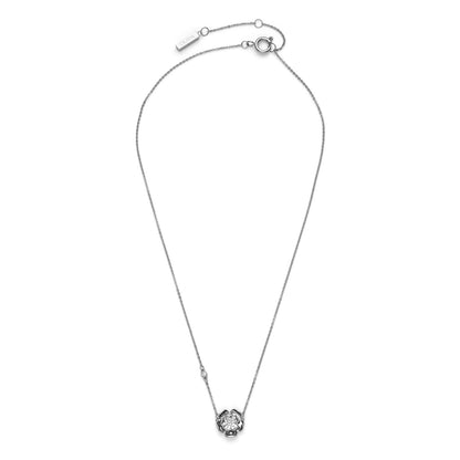 Olivia Burton Signature Tudor Rose Silver Tone Pendant Necklace