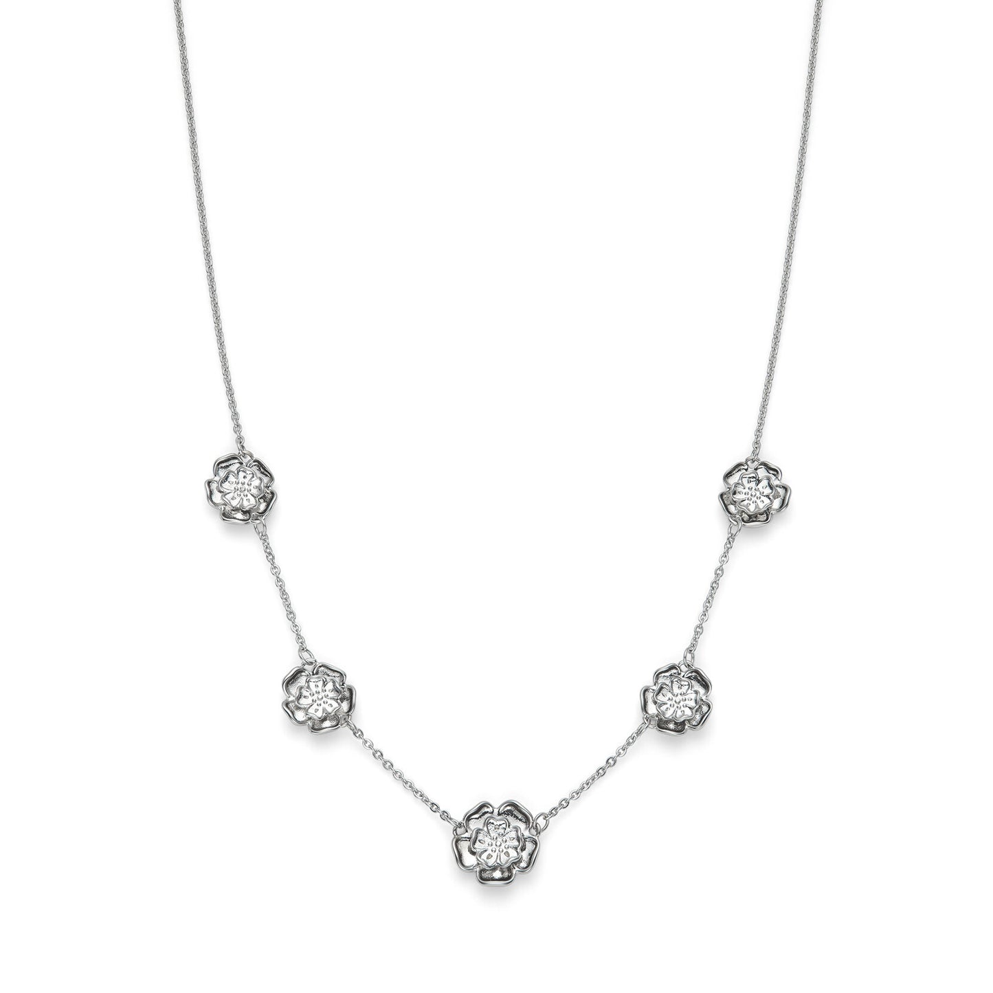 Olivia Burton Signature Tudor Rose Silver Tone Multi Station Necklace