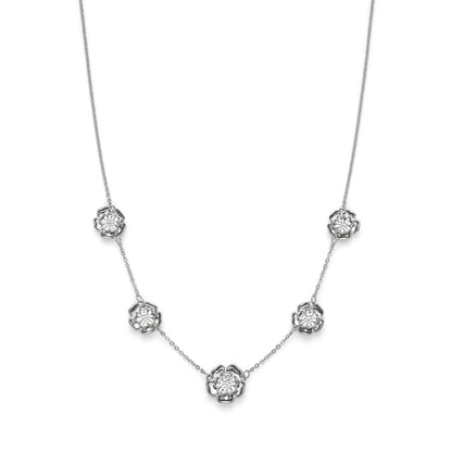 Olivia Burton Signature Tudor Rose Silver Tone Multi Station Necklace