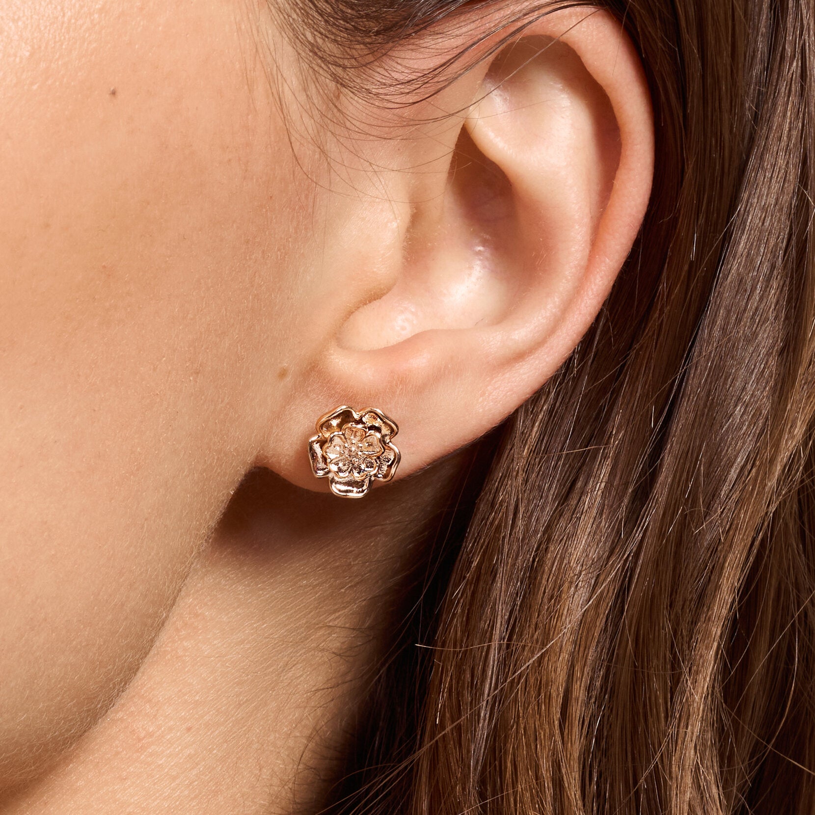 Olivia Burton Signature Tudor Rose Rose Gold Plated Stud Earrings