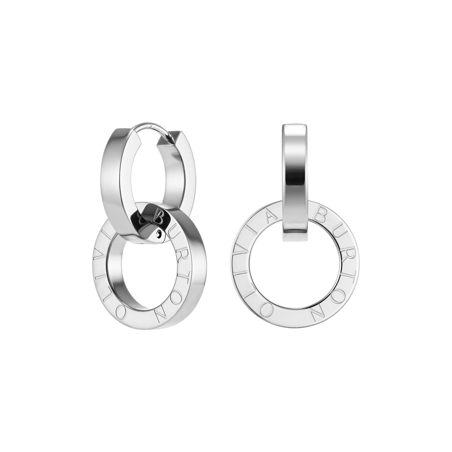 Olivia Burton Signature Honeycomb Toggle Silver Tone Hoop Earrings