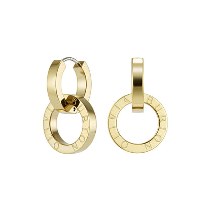 Olivia Burton Signature Honeycomb Toggle Gold Plated Hoop Earrings