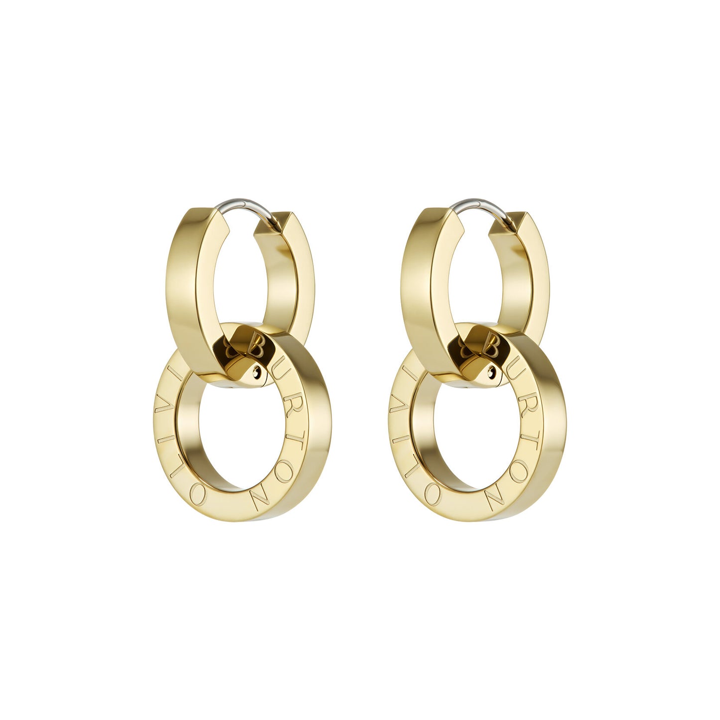 Olivia Burton Signature Honeycomb Toggle Gold Plated Hoop Earrings