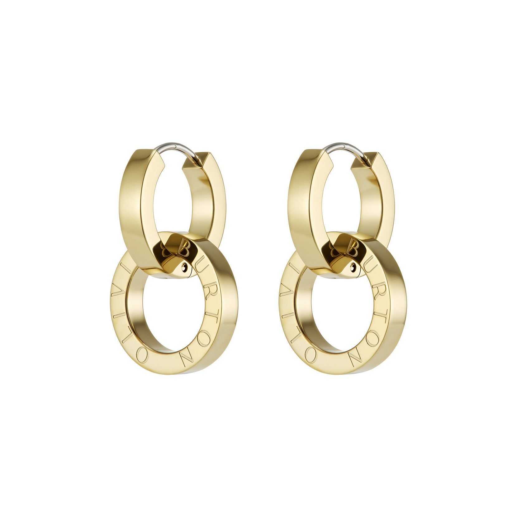 Olivia Burton Signature Honeycomb Toggle Gold Plated Hoop Earrings