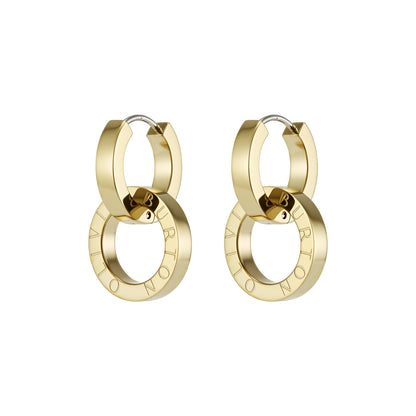 Olivia Burton Signature Honeycomb Toggle Gold Plated Hoop Earrings
