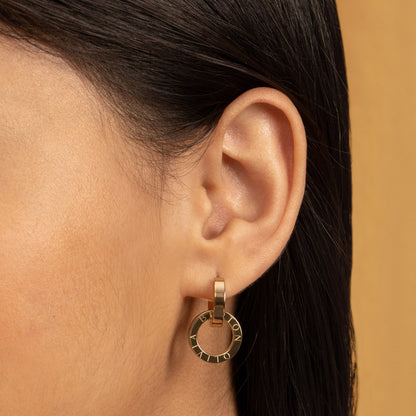 Olivia Burton Signature Honeycomb Toggle Gold Plated Hoop Earrings