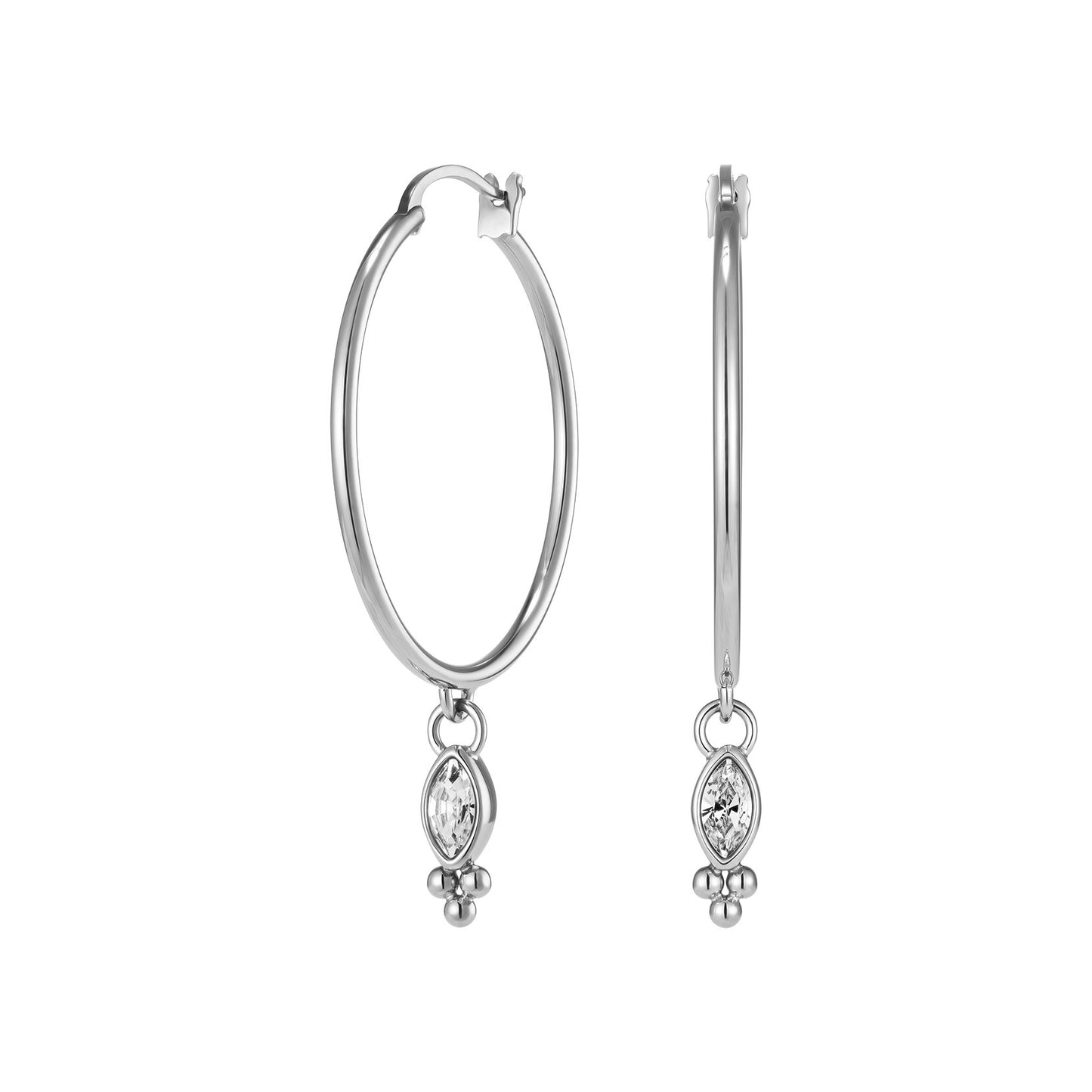 Olivia Burton Classic Dainty Silver Tone Hoop Earrings