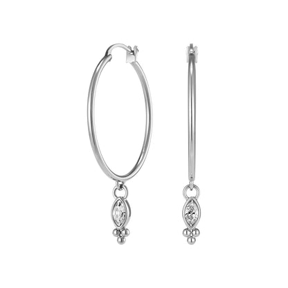Olivia Burton Classic Dainty Silver Tone Hoop Earrings