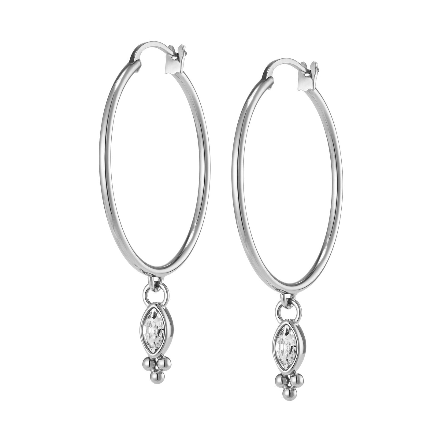 Olivia Burton Classic Dainty Silver Tone Hoop Earrings
