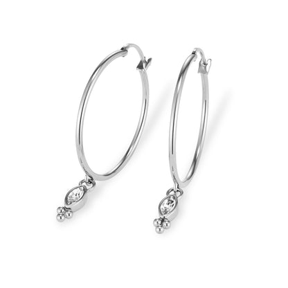 Olivia Burton Classic Dainty Silver Tone Hoop Earrings