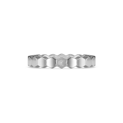 Olivia Burton Signature Petite Honeycomb Silver Tone Ring S