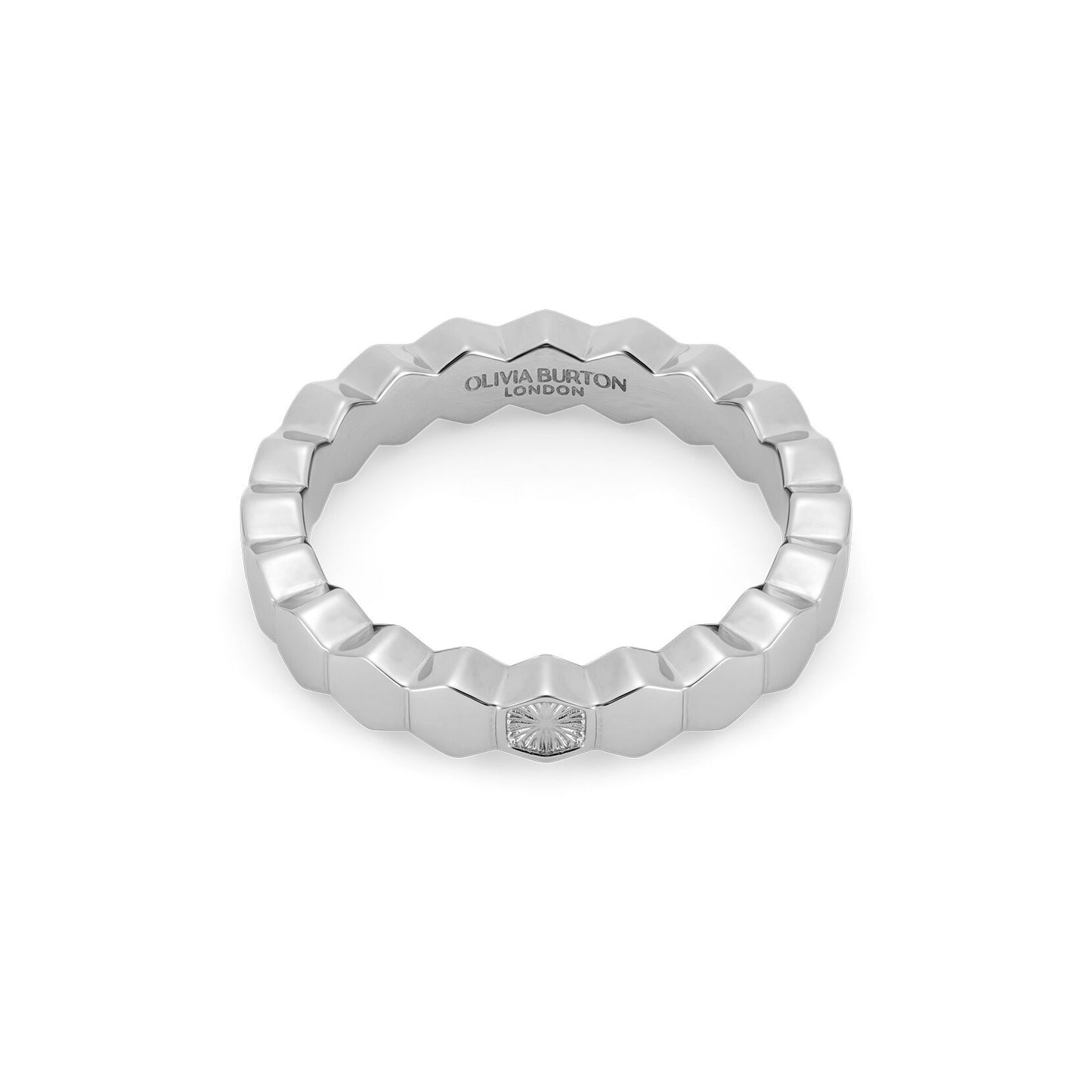 Olivia Burton Signature Petite Honeycomb Silver Tone Ring S