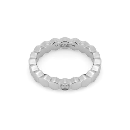 Olivia Burton Signature Petite Honeycomb Silver Tone Ring S