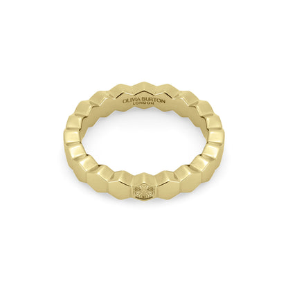 Olivia Burton Signature Petite Honeycomb Gold Plated Ring M