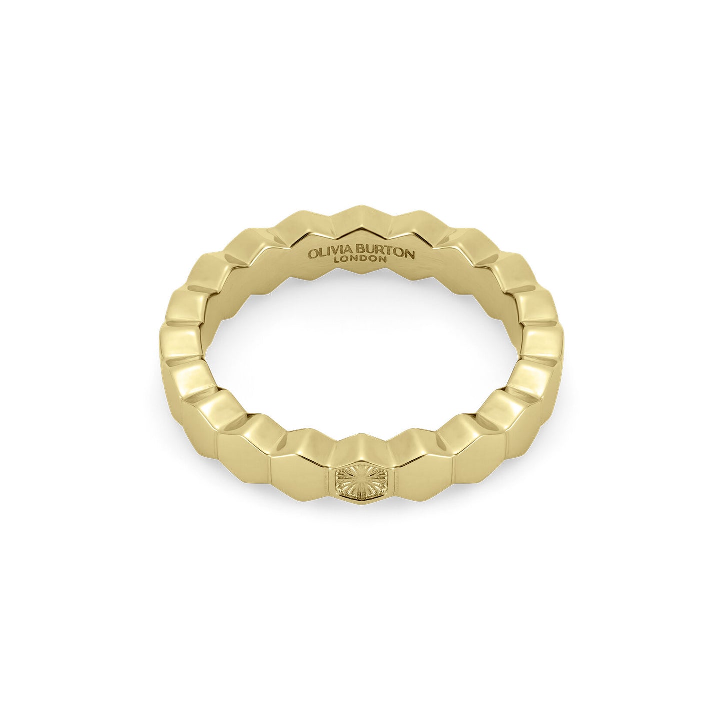 Olivia Burton Signature Petite Honeycomb Gold Plated Ring S