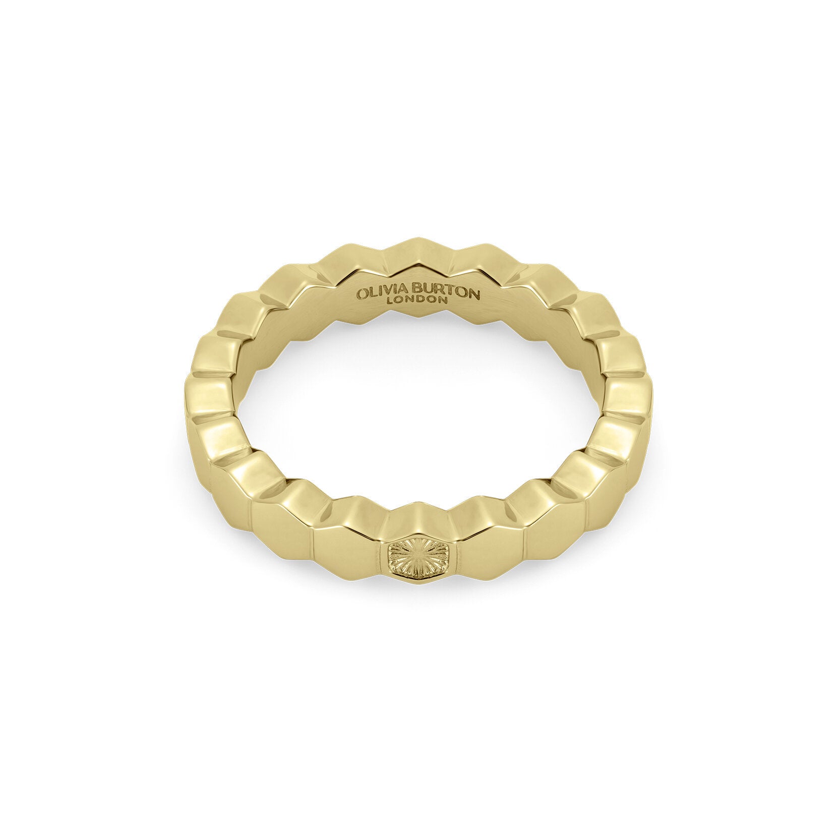 Olivia Burton Signature Petite Honeycomb Gold Plated Ring S