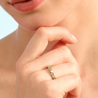 Olivia Burton Signature Petite Honeycomb Gold Plated Ring S