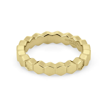 Olivia Burton Signature Petite Honeycomb Gold Plated Ring S