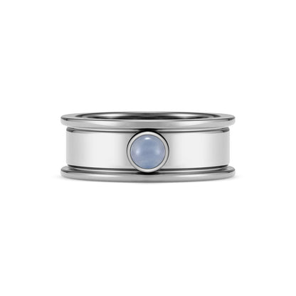 Olivia Burton Trend Edition Purple Agate Cabochon Silver Tone Gemstone Ring L