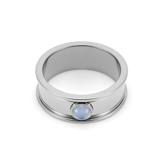 Olivia Burton Trend Edition Purple Agate Cabochon Silver Tone Gemstone Ring S