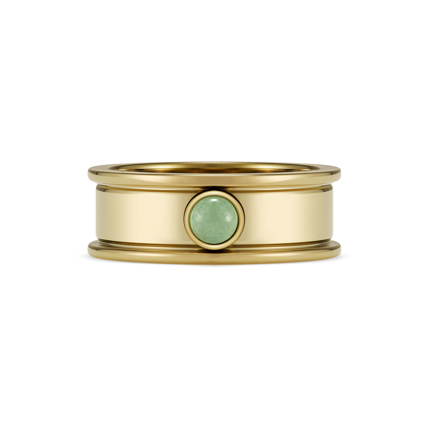 Olivia Burton Trend Edition Aventurine Cabochon Gold Plated Gemstone Ring L
