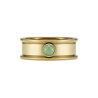 Olivia Burton Trend Edition Aventurine Cabochon Gold Plated Gemstone Ring L