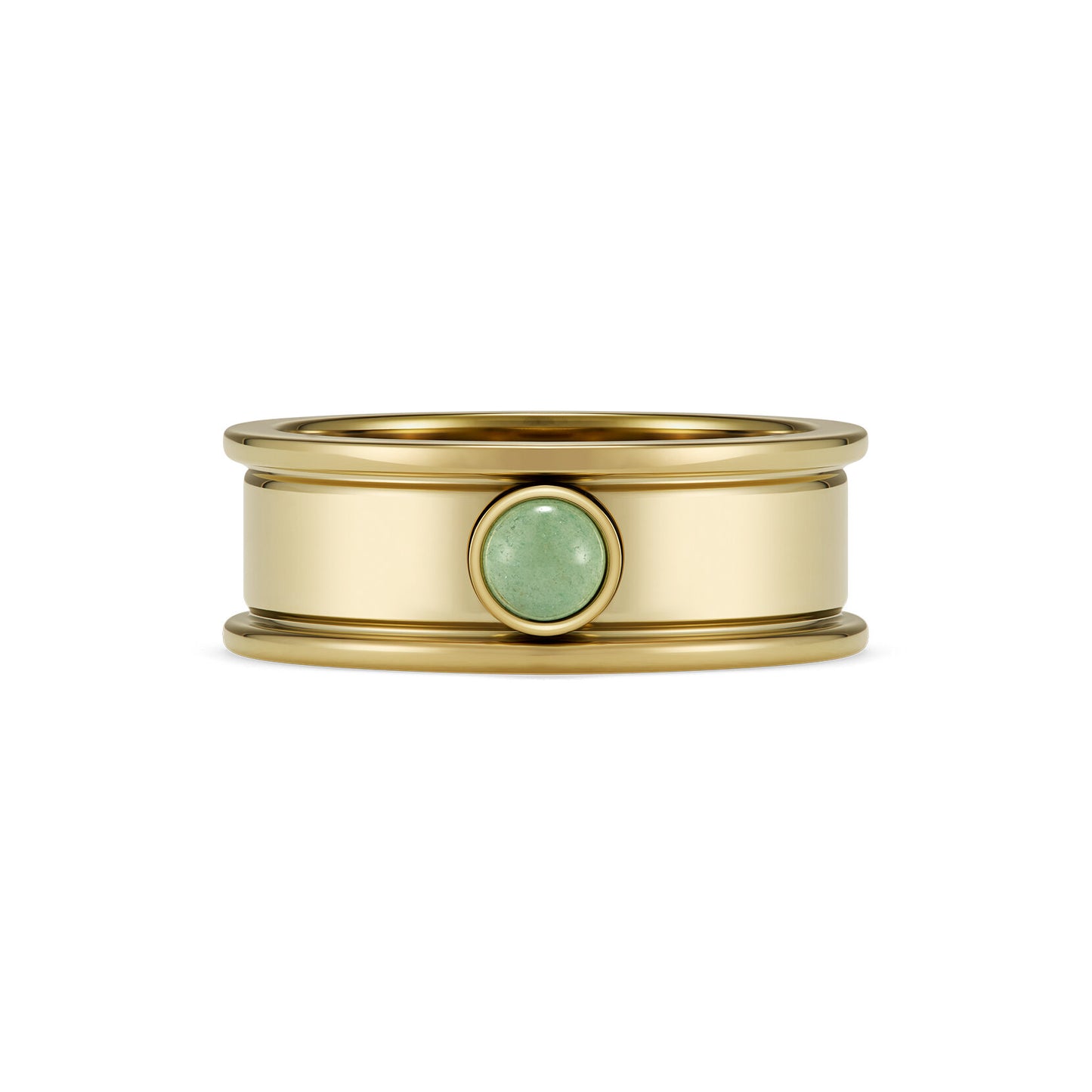 Olivia Burton Trend Edition Aventurine Cabochon Gold Plated Gemstone Ring S