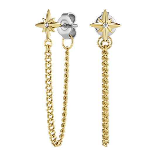 Olivia Burton Trend Edition North Star Gold Plated Chain Earrings