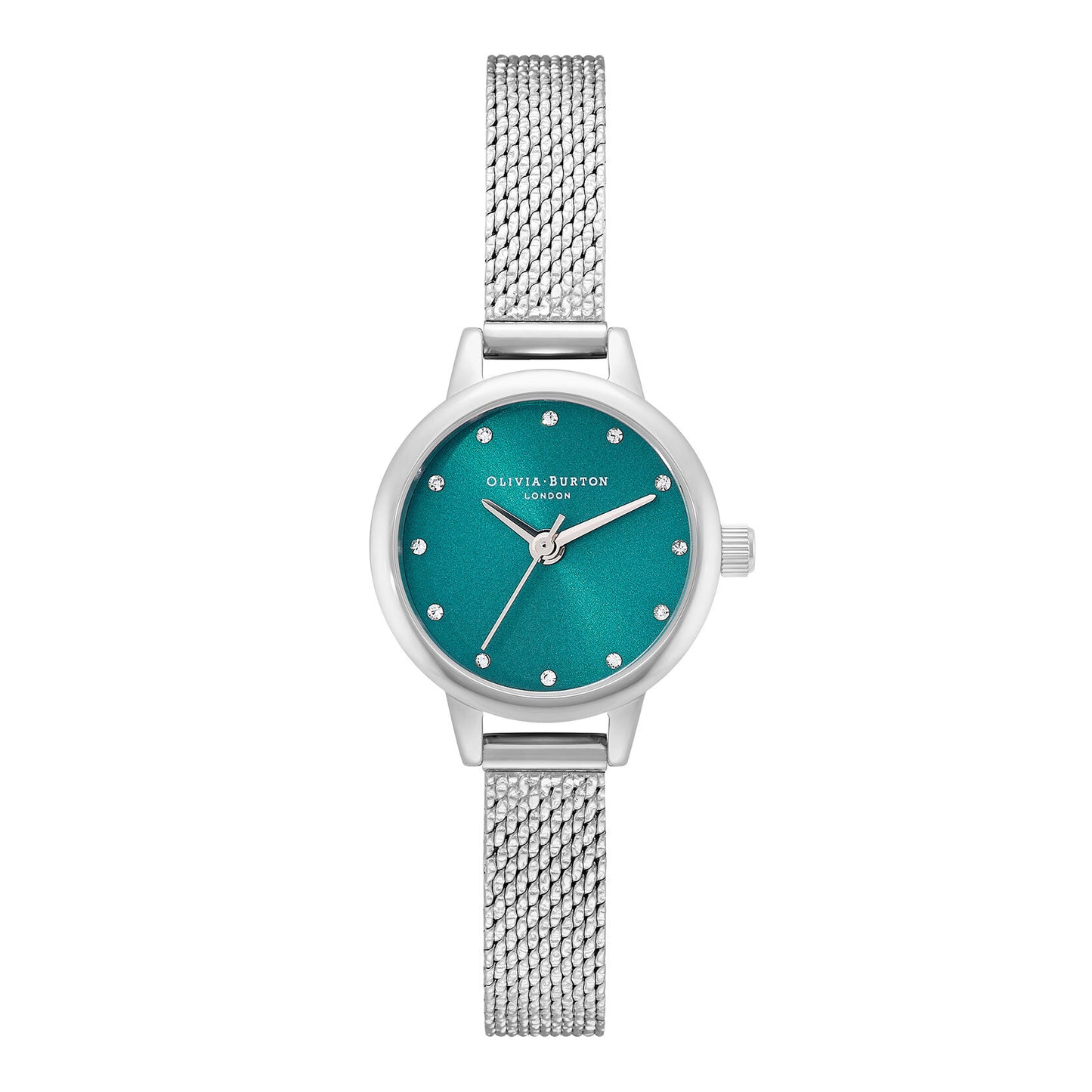 Olivia Burton Classics 23mm Teal & Silver Mesh Watch