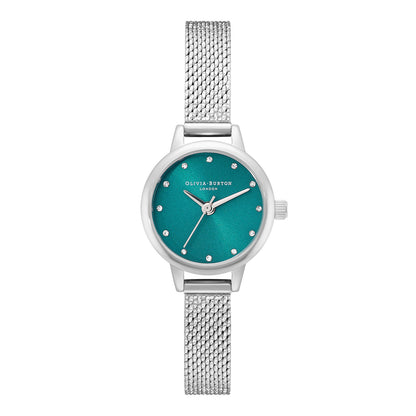Olivia Burton Classics 23mm Teal & Silver Mesh Watch