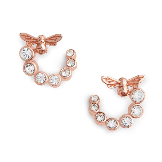 Olivia Burton Lucky Bee Rose Gold Bee Bejeweled Earrings