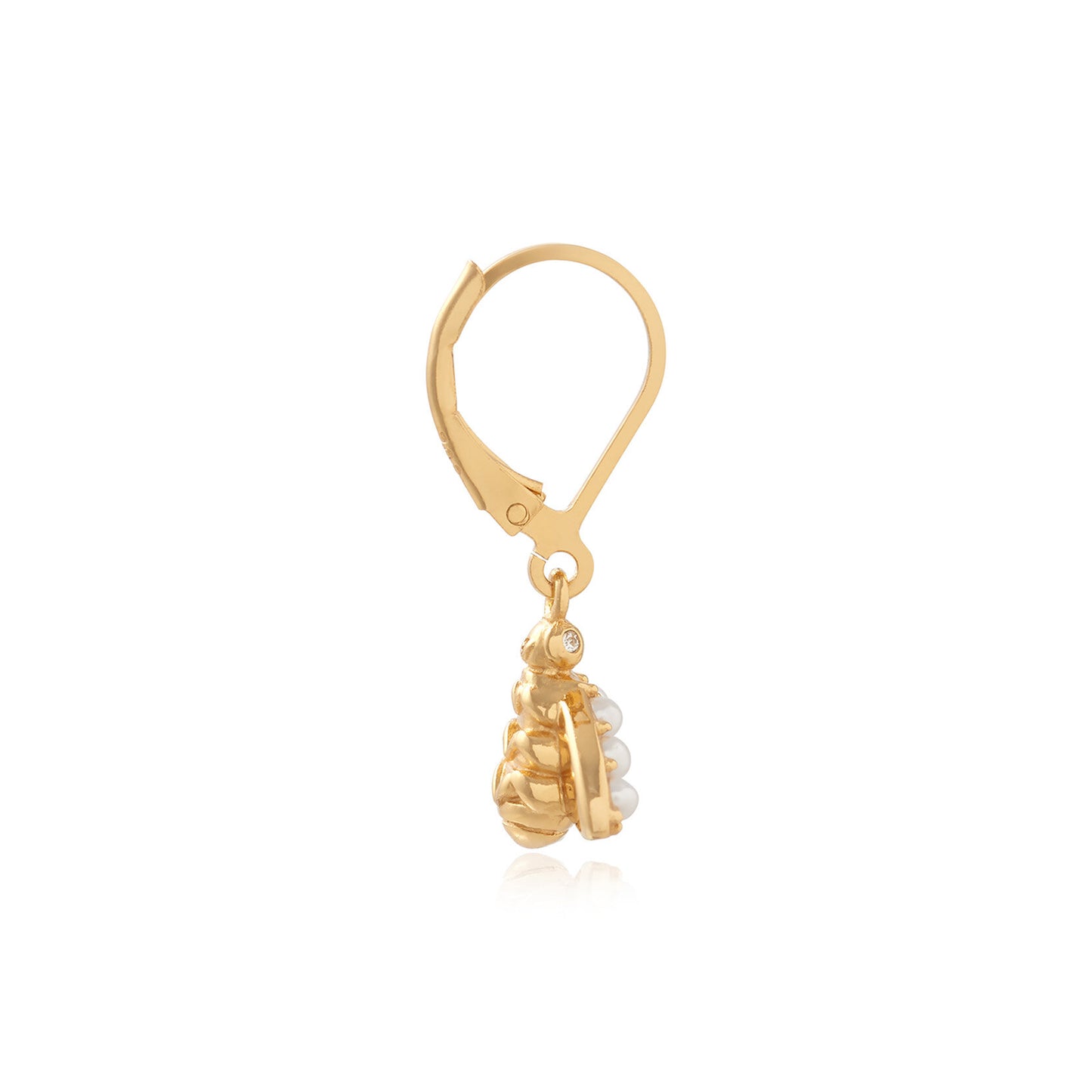 Olivia Burton Pearl Bee Gold Bee Lever Back Hoops