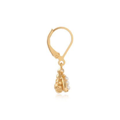 Olivia Burton Pearl Bee Gold Bee Lever Back Hoops