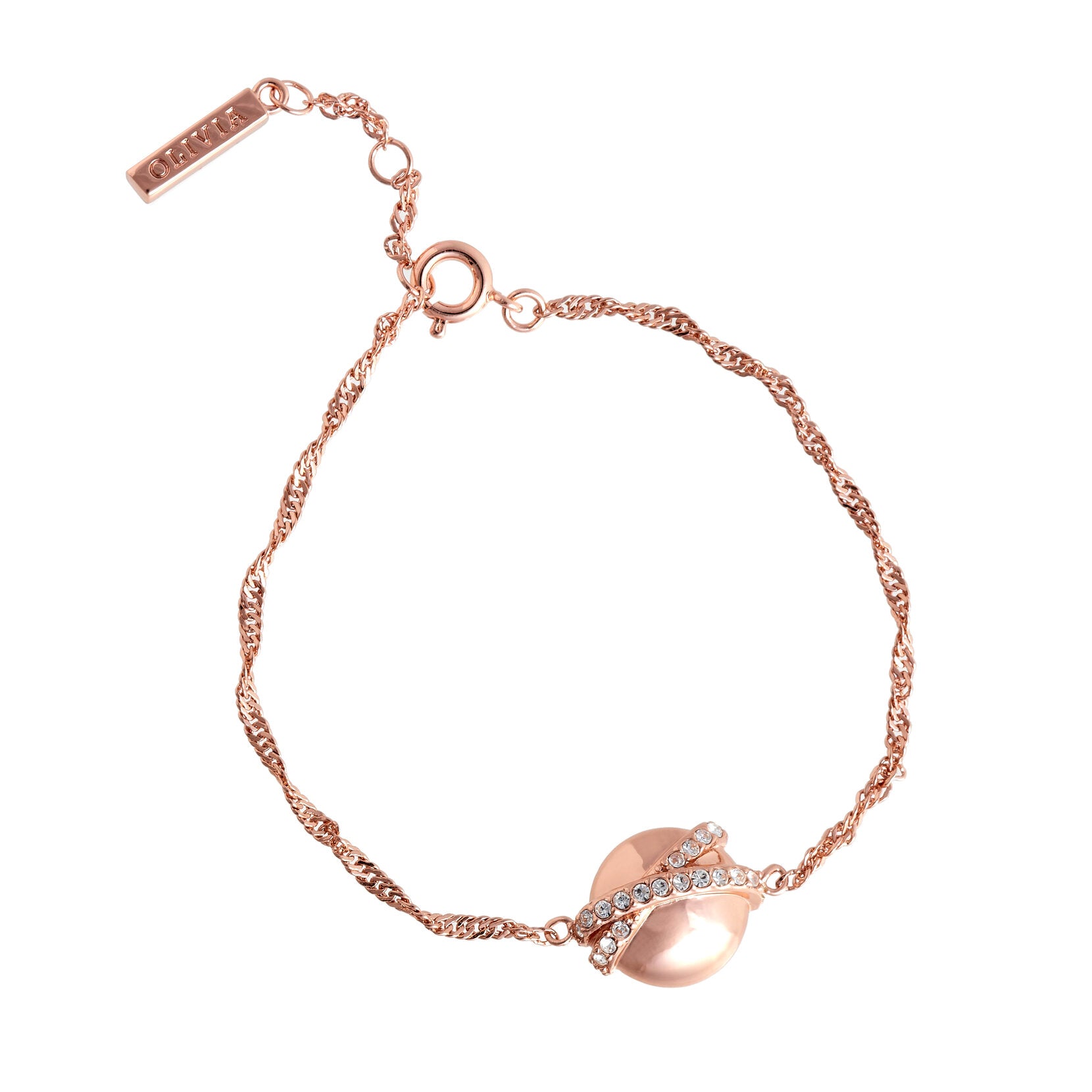 Olivia Burton Celestial Rose Gold Planet Twist Chain Bracelet