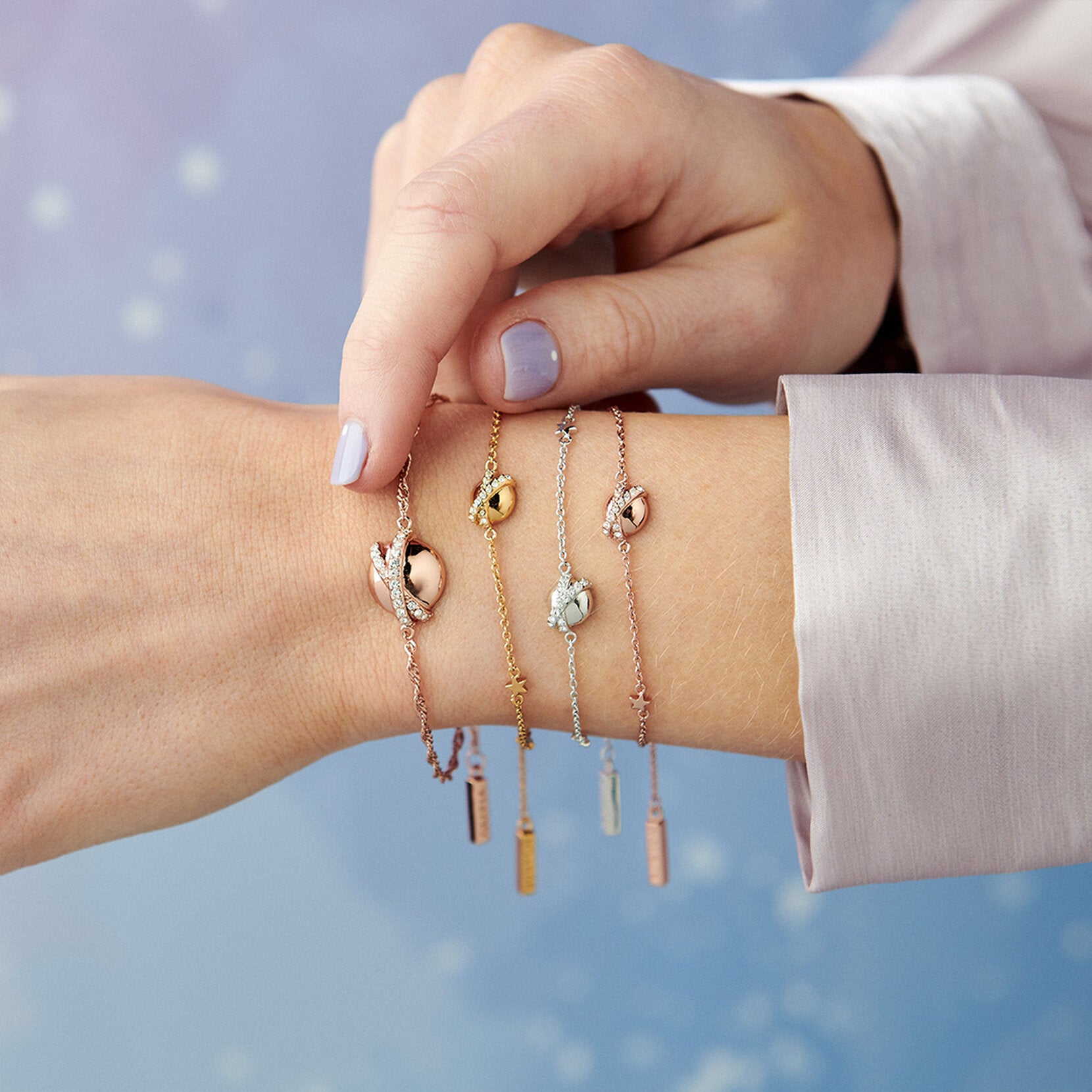 Olivia Burton Celestial Rose Gold Planet Twist Chain Bracelet