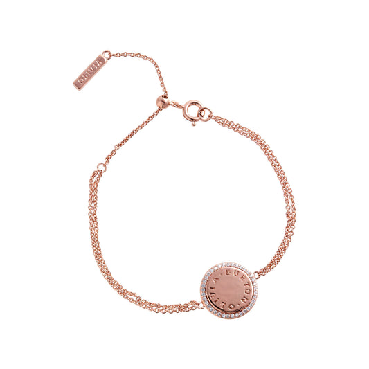 Olivia Burton Bejeweled Classics Rose Gold Disc Bracelet