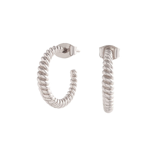 Olivia Burton Classics Silver Rope Twist Hoop Earrings
