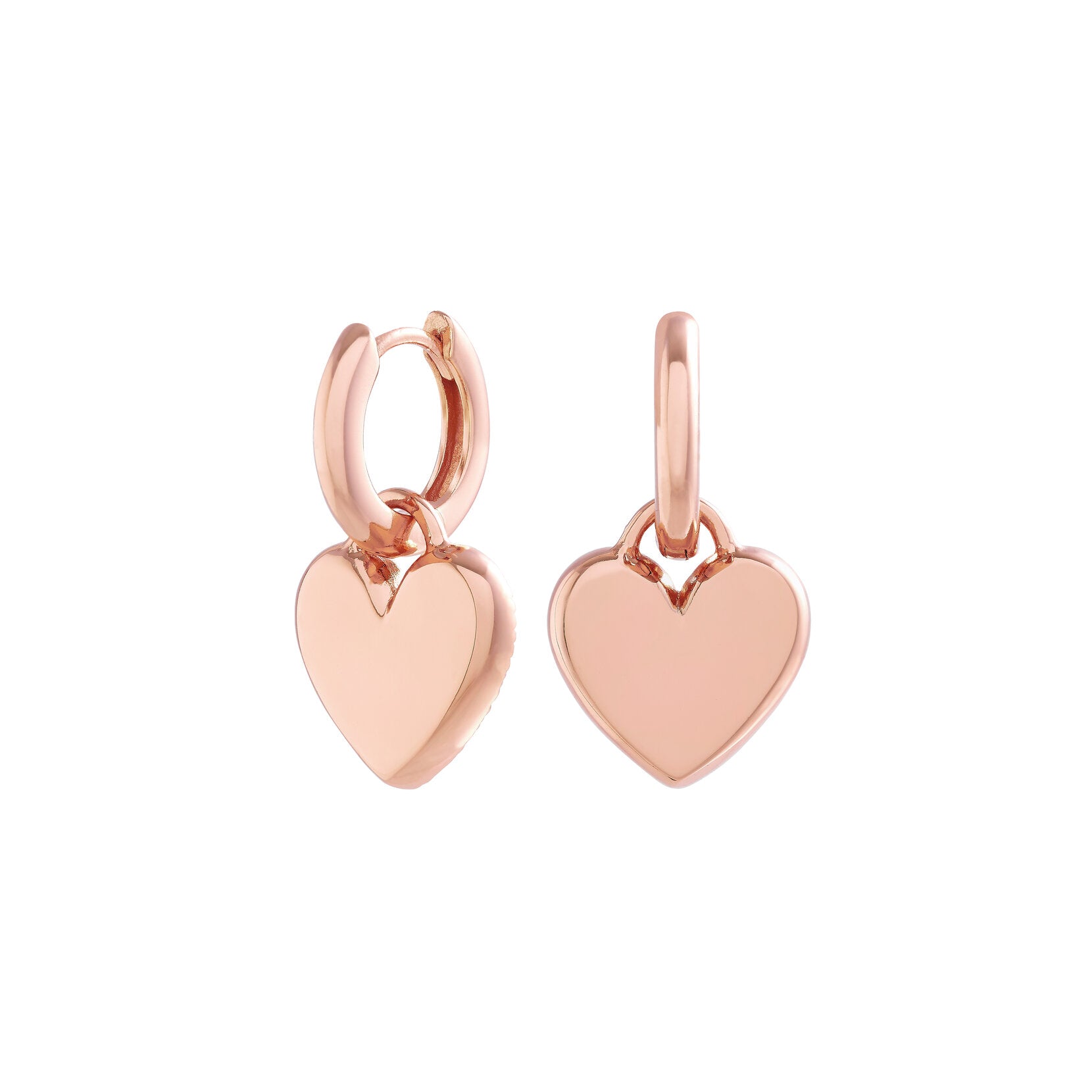 Olivia Burton Classics Rose Gold Heart Huggie Hoops