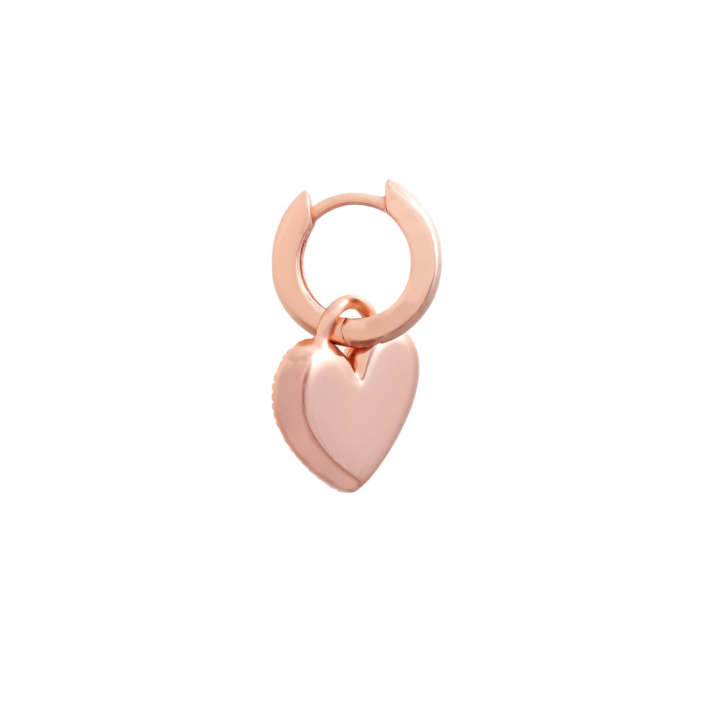 Olivia Burton Classics Rose Gold Heart Huggie Hoops